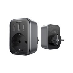 Зарядное устройство EU adapter, 2 в 1, Ugreen CD3141, AC 13A, 2x USB-C, 30 Вт., вилка EU, черный цена и информация | Зарядные устройства для телефонов | 220.lv