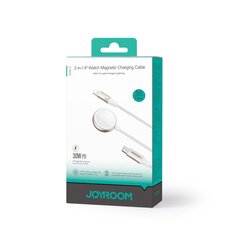 Индукционное зарядное устройство, 2 в 1, Joyroom S-IW0121, Apple Watch, USB-C, 1,5 м, белый цена и информация | Кабели для телефонов | 220.lv