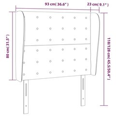 Galvgalis ar malām, 93x23x118/128 cm, rozā samts cena un informācija | Gultas | 220.lv