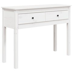 Konsoles galdiņš, balts, 100x35x75cm, priedes masīvkoks cena un informācija | Konsoles galdiņi | 220.lv