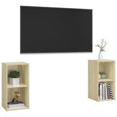 TV plaukti, 2 gab., ozolkoka krāsa, 72x35x36,5cm, skaidu plātne cena un informācija | TV galdiņi | 220.lv