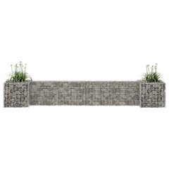 H-formas gabions, tērauda stieple, 260x40x40 cm cena un informācija | Puķu podi | 220.lv