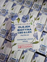 BIOELIXIRE matu eļļa Biotīns CBD Flax 20ml cena un informācija | Matu kondicionieri, balzāmi | 220.lv