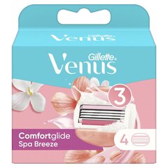 Сменные кассеты для бритья Gillette Venus Breeze, 4 шт. цена и информация | Косметика и средства для бритья | 220.lv