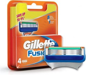 Сменные кассеты для бритья Gillette Fusion, 4 шт цена и информация | Косметика и средства для бритья | 220.lv