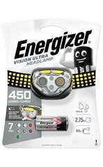 Налобный фонарь ENERGIZER VISION ULTRA LED galvas 450lm + 3xAAA Energizer MAX батарейки, 7 световых режимов цена и информация | Фонари и прожекторы | 220.lv