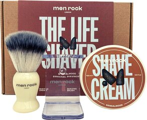 Набор средств для бритья Men Rock The Life Shaver Sandalwood Essential Shaving Kit цена и информация | Косметика и средства для бритья | 220.lv