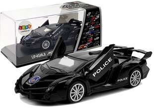 Policijas rotaļu sporta auto ar skaņām Lean Toys, melns cena un informācija | Rotaļlietas zēniem | 220.lv