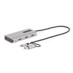 STARTECH.COM StarTech.com Многопортовый адаптер USB-C с подключенным переходником USB-C на USB-A, двойной HDMI (4K30 Гц/1080p60 Гц), 3 порта USB-A 5 Гбит/с, мини-дорожная док-станция, док-станция для ноутбука, кабель длиной 1,3 фута/40 см цена и информация | Охлаждающие подставки и другие принадлежности | 220.lv