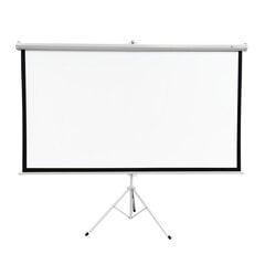 EXTRALINK PROJECTION SCREEN 100" 16:9, 220x125CM WHITE PVC, SEMI-AUTO ROLLER, WITH STAND, PSR-100 цена и информация | Проекторы | 220.lv