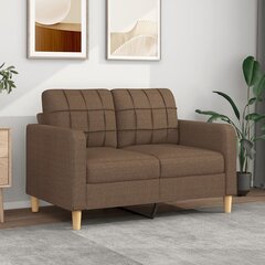 divvietīgs dīvāns, brūns audums, 120 cm cena un informācija | Dīvāni | 220.lv