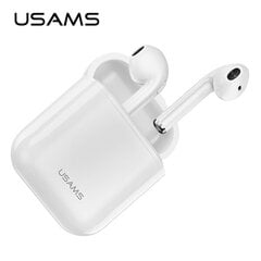 Usams LU Identiskas Airpods Formas True Stereo Bluetooth 5.0 Bezvadu Hi-Fi Austiņas ar HD Mik un Uzlādes Maku Baltas cena un informācija | Austiņas | 220.lv