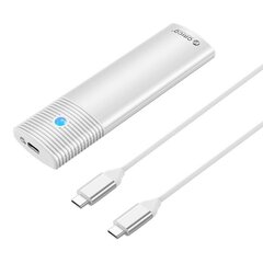 M.2 NVMe ārējais korpuss, Orico PWM2-G2-WH-EP, USB-C, 10Gbps (sudrabs) cena un informācija | Cieto disku somas un apvalki | 220.lv