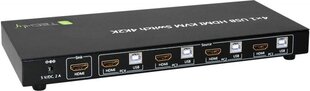 KVM slēdzis Techly HDMI/USB 4x1 ar audio 4K * 60 Hz cena un informācija | Komutatori (Switch) | 220.lv