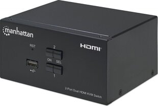 KVM переключатель Manhattan HDMI/USB 2x1 Dual-Monitor Video 4K*30Hz цена и информация | Коммутаторы (Switch) | 220.lv