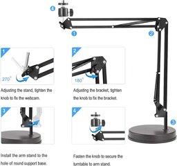 Oxendure tīmekļa kameras kronšteins 22 collu šķēres ķieģelis ar balstiekārtu un bāzi Logitech tīmekļa kamerai C922X C930E C930 C615, GoPro Hero 8/7/6/5, Arlo Ultra/Pro 3/Brio 4K 4K cena un informācija | Tintes kārtridži | 220.lv