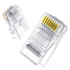 Spraudnis RJ45 8P8C Cat 6 caurspīdīgs KOMPLEKTS 100gab 10168581 цена и информация | Адаптеры и USB разветвители | 220.lv