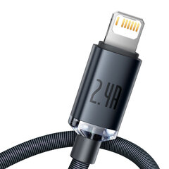 Kabeļa kabelis ātrai uzlādei un datu pārsūtīšanai USB Iphone Lightning 2.4A 1.2m melns 10183641 цена и информация | Адаптеры и USB разветвители | 220.lv