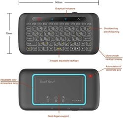 Fusion H120 mini bezvadu tastatūra + skārienpaliktnis personālajam datoram | PS4 | Xbox | Smart TV | Android melns cena un informācija | Klaviatūras | 220.lv