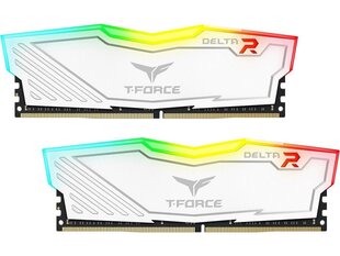 Atmiņas komandas grupa T-Force Delta RGB White DDR4 — 16 GB (2 x 8 GB) 3200 MHz CL16-20-20-40 1,35 V цена и информация | Оперативная память (RAM) | 220.lv