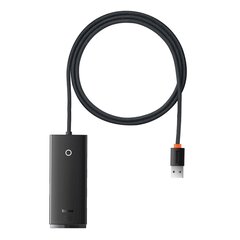 Адаптер серии Lite, Baseus HUB, USB-A - 4xUSB,-A 3.0 5Gb/s, черный цена и информация | Адаптеры и USB разветвители | 220.lv