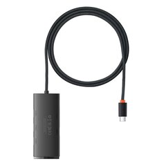 Адаптер серии Lite, Baseus HUB, USB-C, 4x USB 3.0 1м., черный цена и информация | Адаптеры и USB разветвители | 220.lv