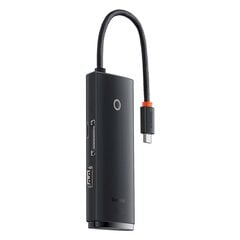 Многофункциональный концентратор USB-C серии Lite, Baseus, 2 x USB, USB-C 3.0, HDMI 1.4 SD-TF, черный цена и информация | Адаптеры и USB разветвители | 220.lv