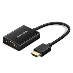 Переходник HDMI и VGA, Ugreen MM1021, кабель USB и micro USB 1 м, черный цена и информация | Адаптеры и USB разветвители | 220.lv