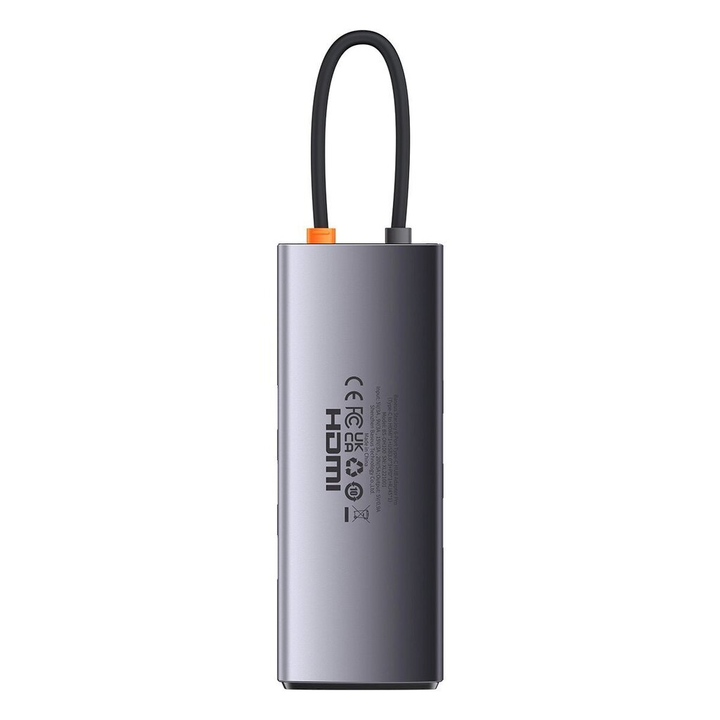 Karšu lasītājs, 6in1, Baseus StarJoy HUB, USB-C 3xUSB HDMI RJ45 PD, pelēks cena un informācija | Adapteri un USB centrmezgli | 220.lv