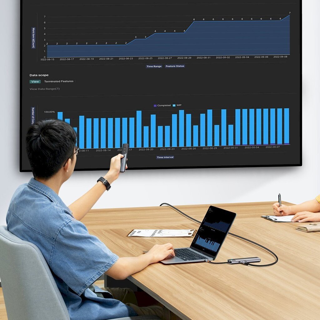 Karšu lasītājs, 6in1, Baseus StarJoy HUB, USB-C 3xUSB HDMI RJ45 PD, pelēks cena un informācija | Adapteri un USB centrmezgli | 220.lv