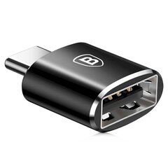 Переходник, Baseus, USB на USB-C OTG разъем, черный цена и информация | Адаптеры и USB разветвители | 220.lv