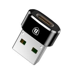 Маленький штекер-переходник, Baseus, разъем USB-C - USB, черный цена и информация | Адаптеры и USB разветвители | 220.lv