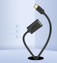 Кабель-переходник OTG, Ugreen, USB 3.0 - USB-C, черный цена и информация | Адаптеры и USB разветвители | 220.lv