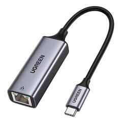 Внешний адаптер локальной сети, RJ45 - USB-C 1, гигабитный Ethernet, серый цена и информация | Адаптеры и USB разветвители | 220.lv