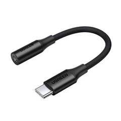 Переходник для наушников, USB-C и 3,5 мм, мини-джек 10 см, черный цена и информация | Адаптеры и USB разветвители | 220.lv