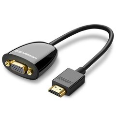 HDMI ārējais adaptera kabelis no HDMI uz VGA iekšējo adapteri FHD, melns cena un informācija | Adapteri un USB centrmezgli | 220.lv