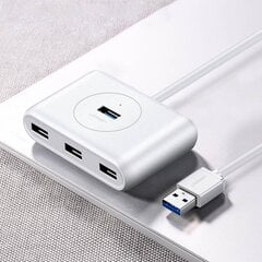 Daudzfunkcionāls HUB USB pieslēgvietu sadalītājs, Ugreen, 4x USB 3.0, 1 m, balts cena un informācija | Adapteri un USB centrmezgli | 220.lv