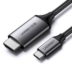 HDMI adaptera kabelis, Ugreen MM1421, USB-C 4K 60Hz., 1,5 m, melni pelēks cena un informācija | Adapteri un USB centrmezgli | 220.lv