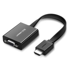 Adapteris, Ugreen HD pārveidotājs, HDMI - VGA micro USB, AUX audio, 3,5 mm., mini jack, melns cena un informācija | Adapteri un USB centrmezgli | 220.lv