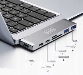 Daudzfunkcionāls centrmezgls 7in1 Zenwire цена и информация | Адаптеры и USB разветвители | 220.lv