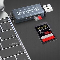 SD karšu lasītājs 4in1 Zenwire cena un informācija | Adapteri un USB centrmezgli | 220.lv