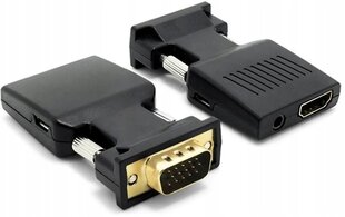 VGA uz HDMI pārveidotājs + audio adapteris cena un informācija | Adapteri un USB centrmezgli | 220.lv