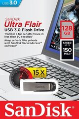 SanDisk Ultra Flair USB 3.0 128GB, Синий цена и информация | USB накопители | 220.lv