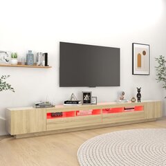 TV skapītis ar LED lampiņām, 300x35x40 cm, ozolkoka krāsa cena un informācija | TV galdiņi | 220.lv