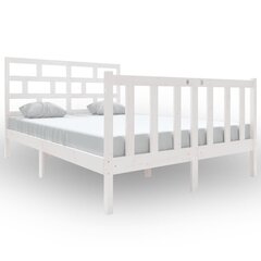 gultas rāmis, balts, priedes masīvkoks, 140x190 cm цена и информация | Кровати | 220.lv