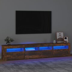 TV skapis ar led, dūmakaina ozola, 210x35x40cm цена и информация | Тумбы под телевизор | 220.lv