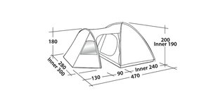 Telts Easy Camp Eclipse 500, zaļa cena un informācija | Teltis | 220.lv