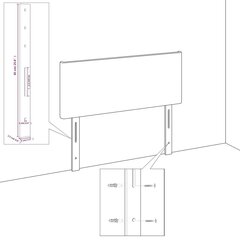 gultas galvgaļi, 2 gab., 80x5x78/88 cm, zils audums cena un informācija | Gultas | 220.lv