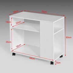 Столик на колесах SoBuy FBT34-W, белый цена и информация | Журнальные столики | 220.lv