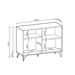 Комод AKL Furniture Diamond Sands K104, коричневый/черный цвет цена и информация | Комоды | 220.lv